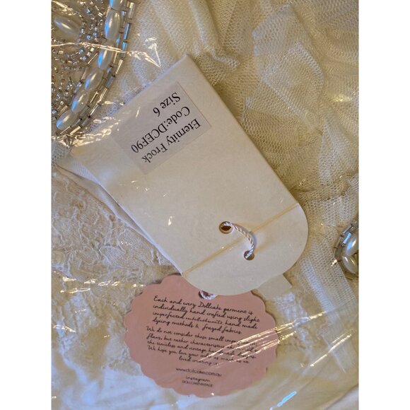 Dollcake "Best Wishes Eternity Frock" Elegant White Girls Dress Size 6 NWT - Picture 4 of 4